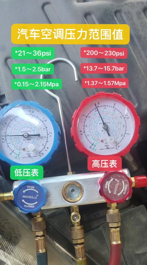汽车空调压缩机压力测量操作图