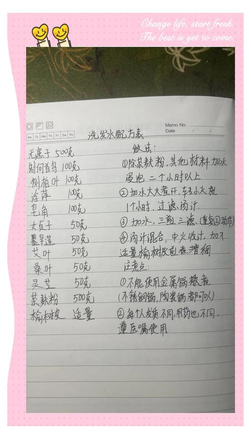 家庭洗护耗材用量计算手写笔记