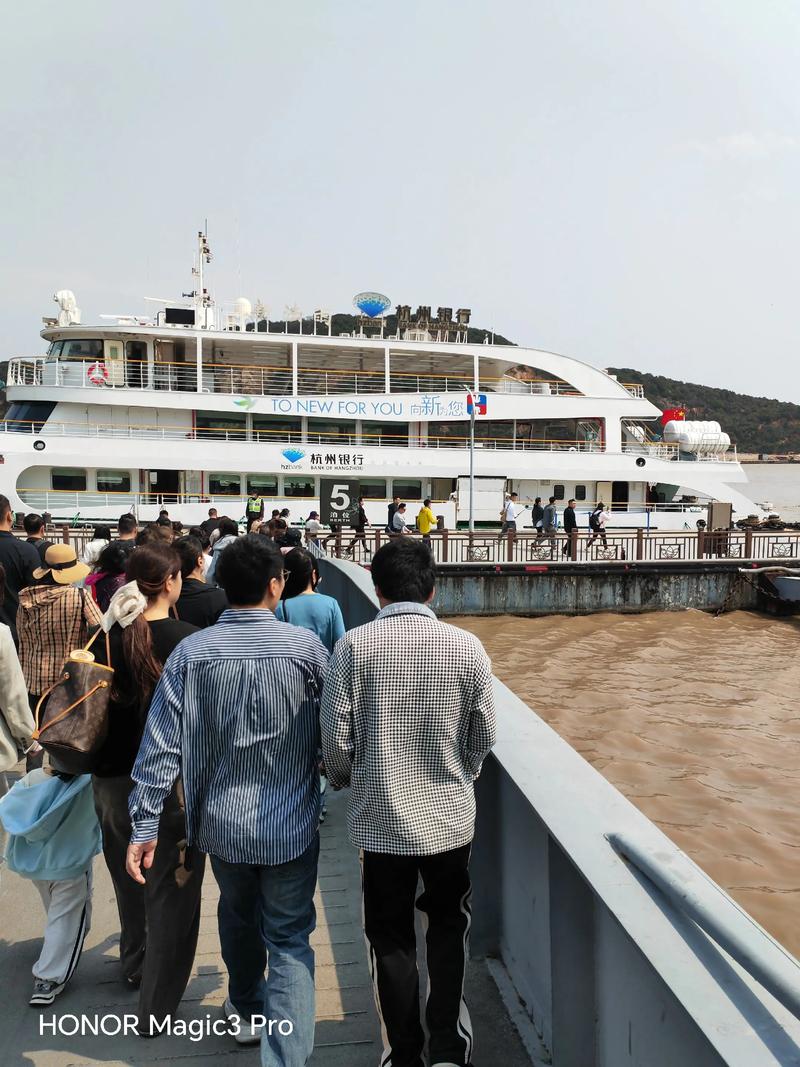 邮轮登船现场，优雅旅客提着随身行李