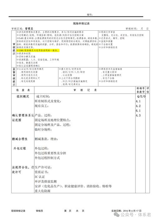 制造业企业质量管理体系认证审核现场生产记录与文件一致性核查