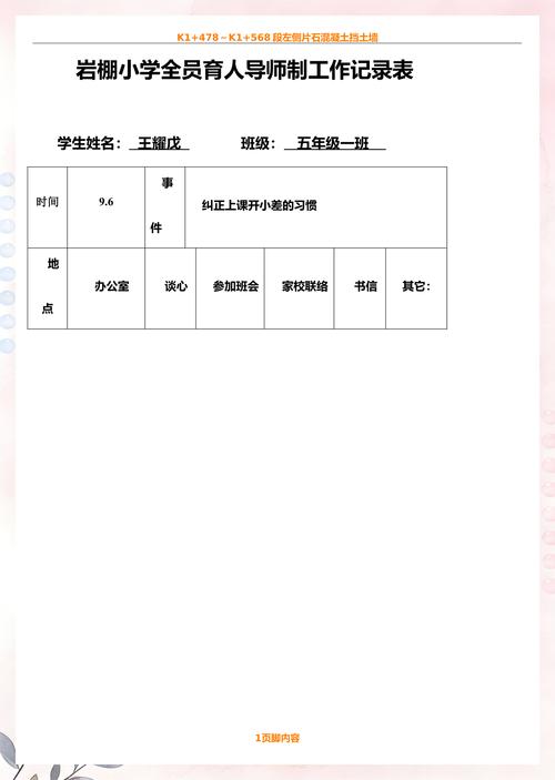 企业导师制度新人成长跟踪记录表