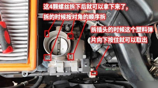 积碳卡滞拉线节气门怠速马达拆解图