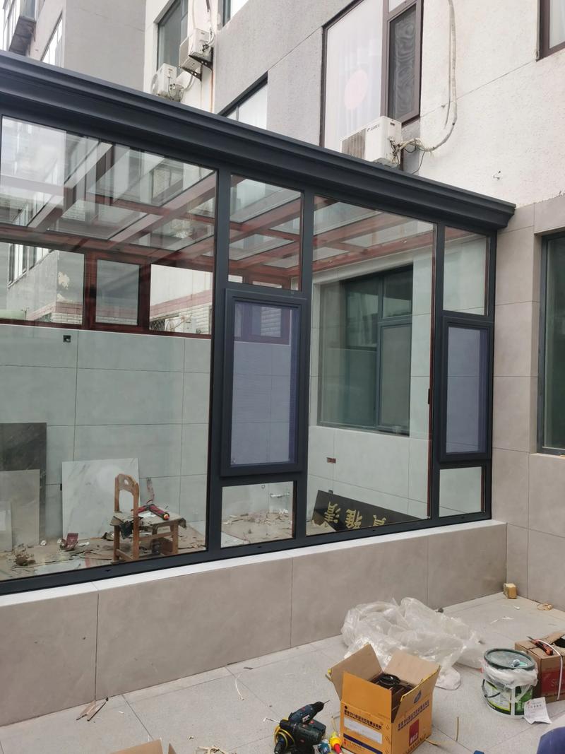 露台阳光房断桥铝门窗安装实景