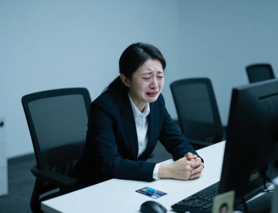 离婚律师办公室客户哭泣场景