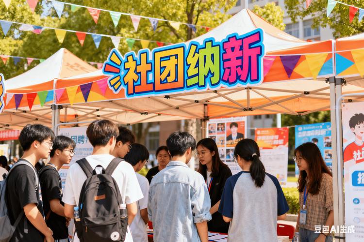 高校社团招新组织分工场景