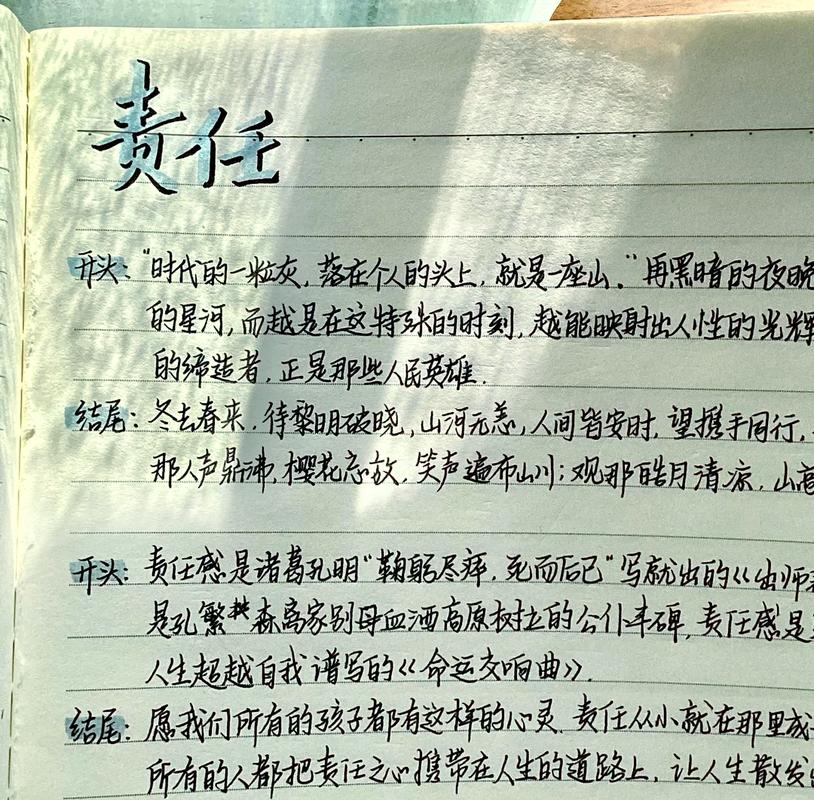职场责任分配四要素手写笔记页