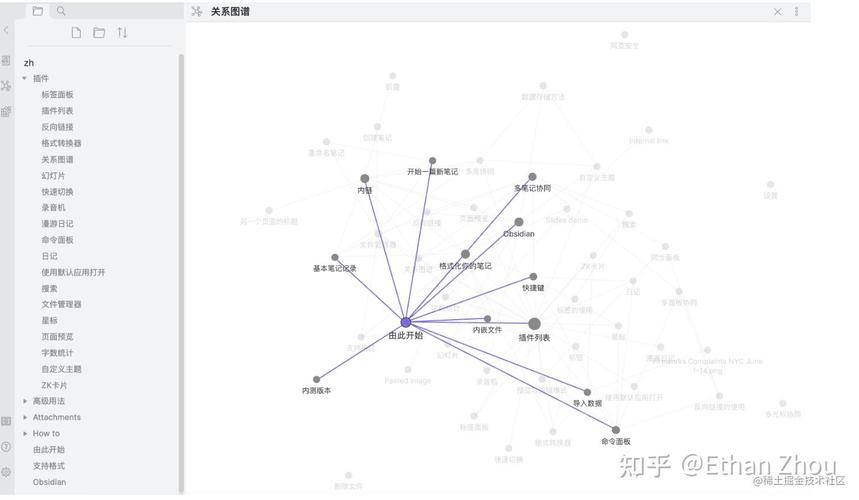 Obsidian双链笔记关系图谱界面