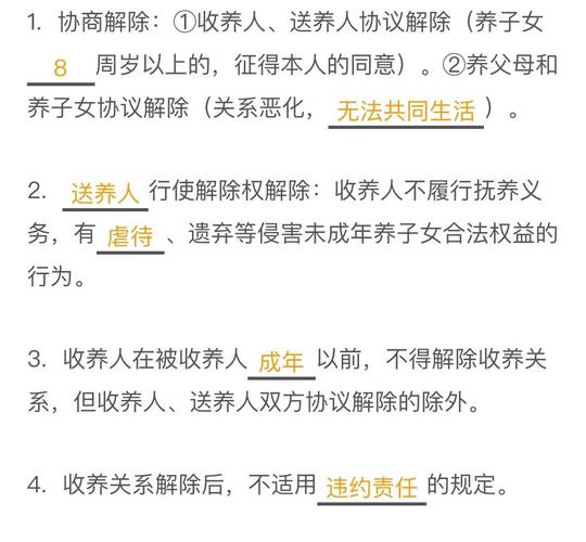 民法典收养关系解除条件对照表截图