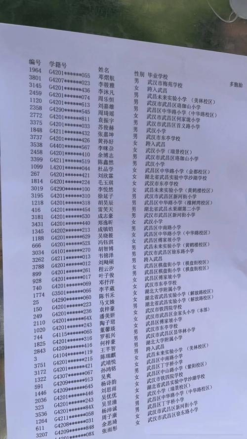 全国中小学生学籍号结构图示例