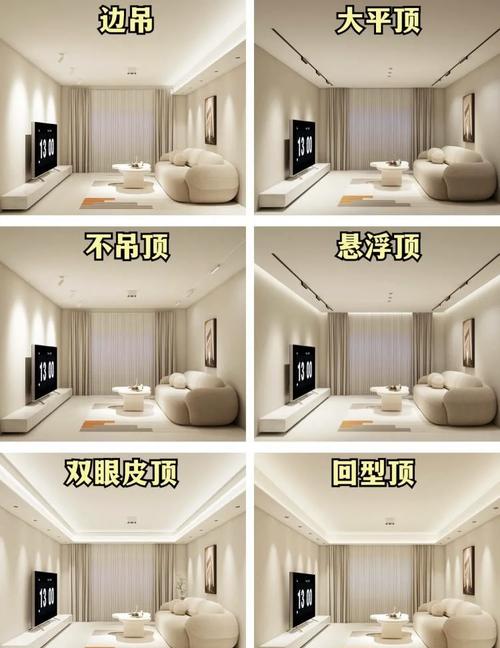 不同层高客厅无主灯安装效果对比图