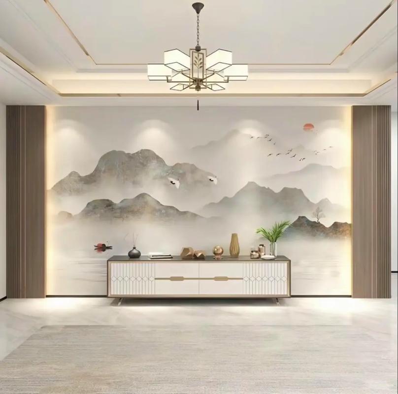 新中式水墨画背景墙设计