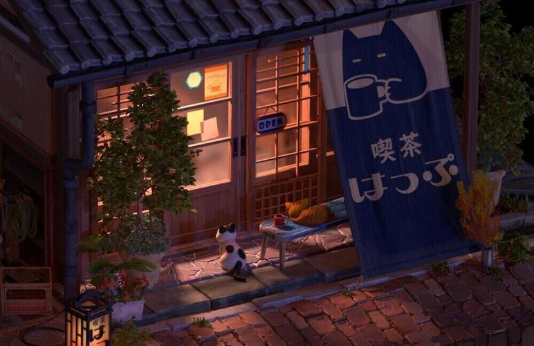 手游流浪猫物语咖啡馆经营场景
