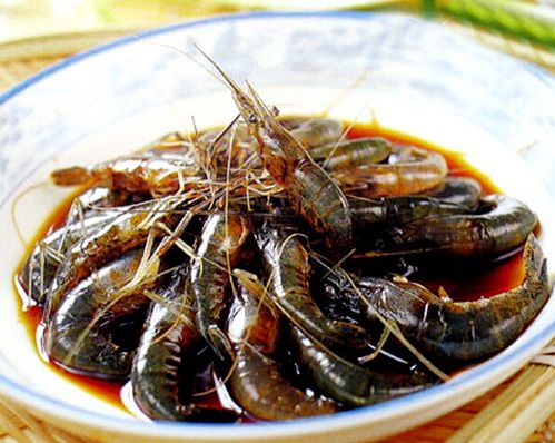 生醉河虾特写