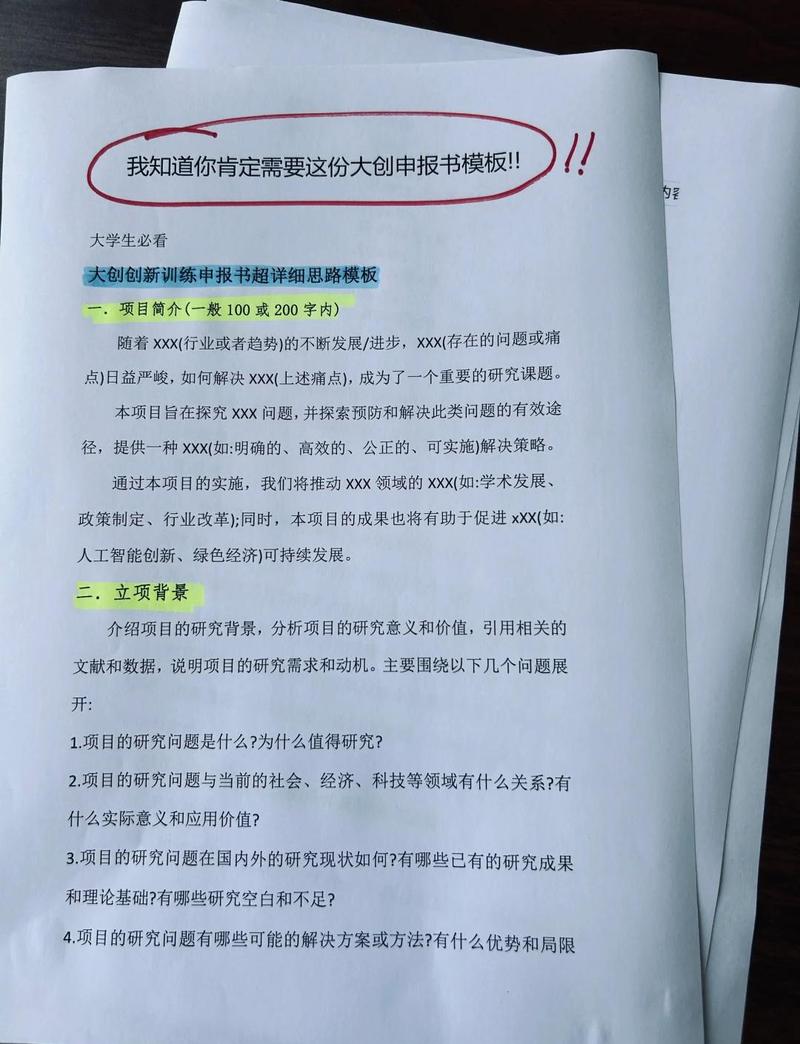 纵向项目申报书核心问题逻辑手写草稿