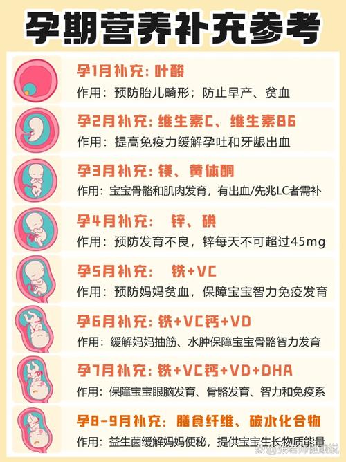 孕期关键营养素补充时间表