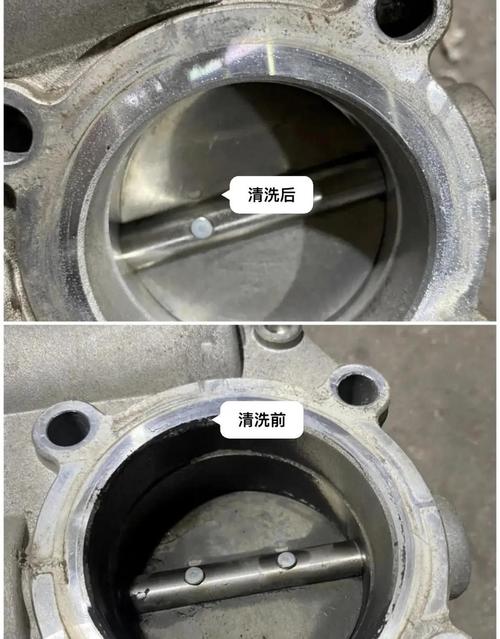 汽车气缸燃烧室内窥镜拍摄积碳拉伤对比图