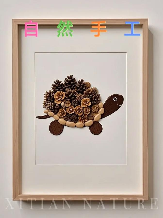 天然材料幼儿园手工作品展示