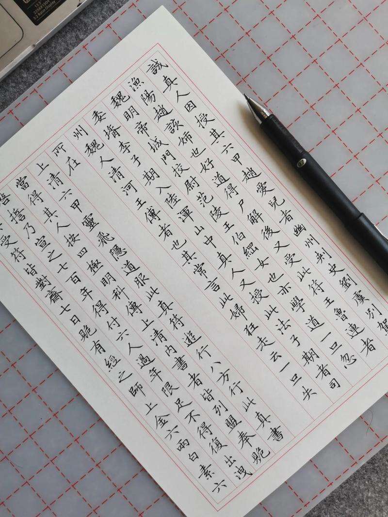 书法练习中读帖时手持字帖放大细节