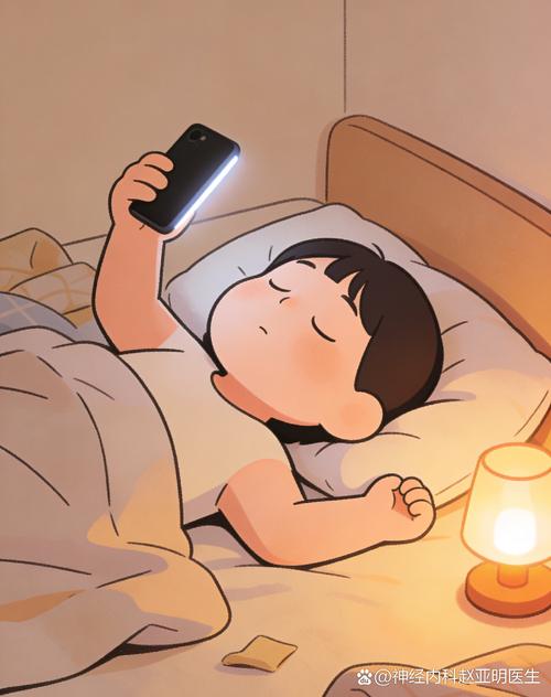 青少年睡前玩手机影响睡眠示意图