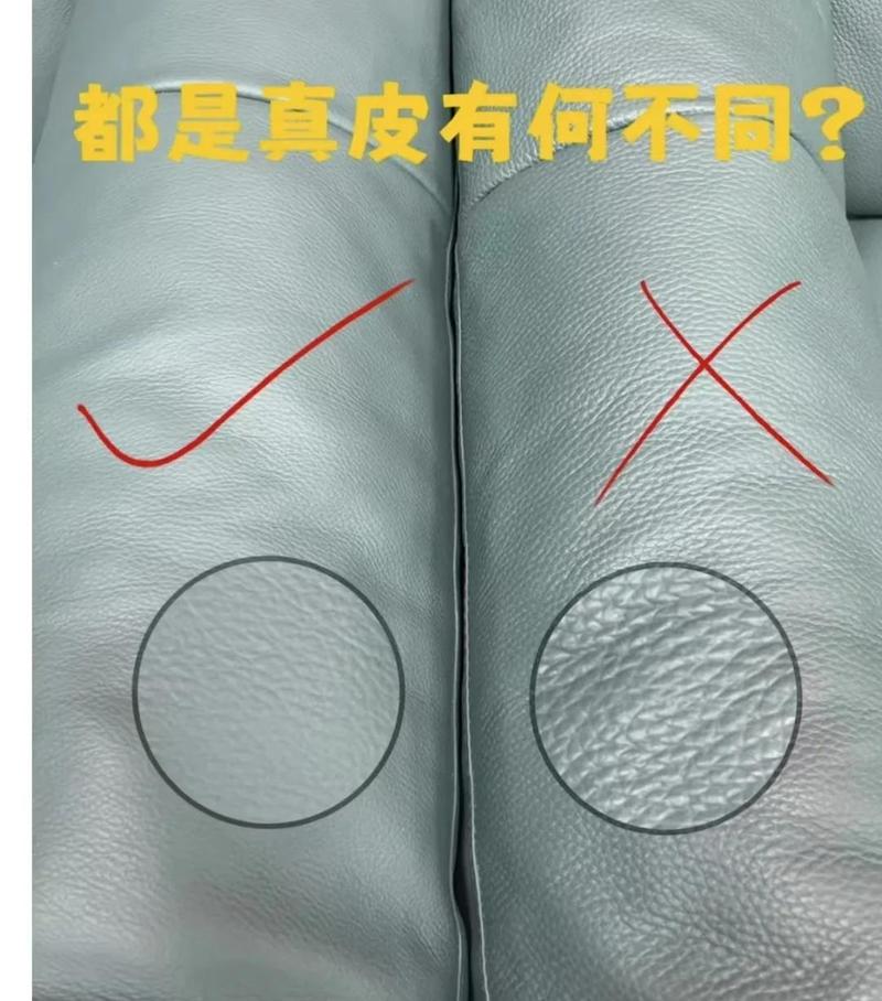 不同等级真皮沙发截面对比图