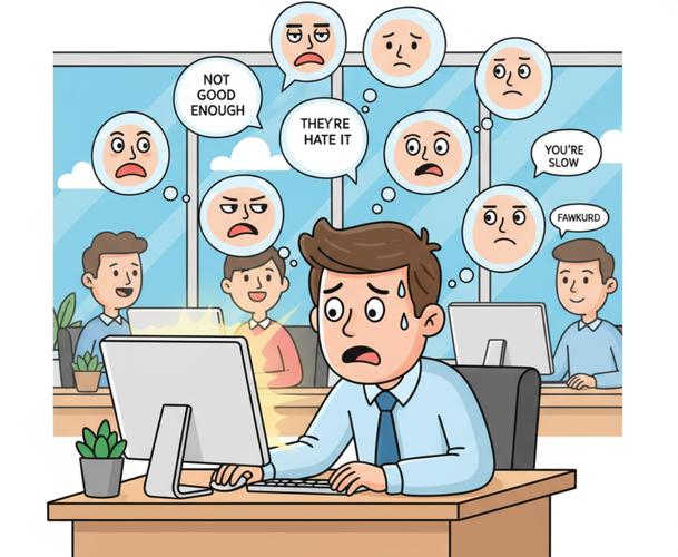 职场会议被质疑时大脑空白心理状态漫画