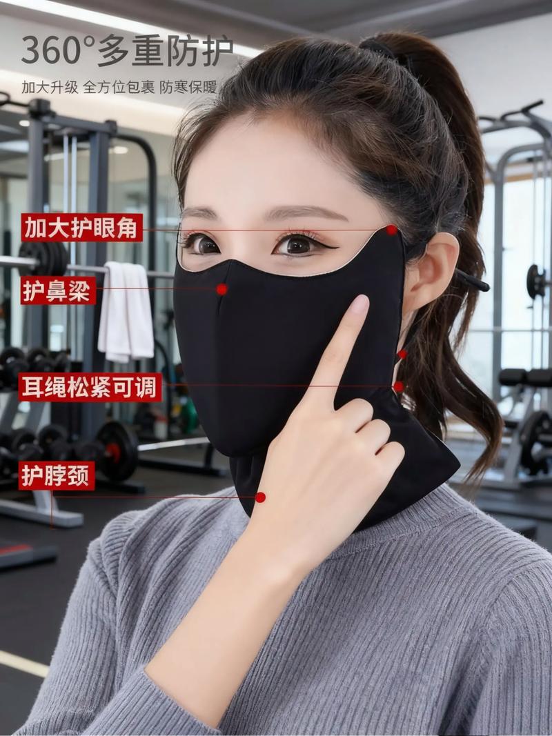 风沙天气电动车骑行防护护目镜口罩示意图