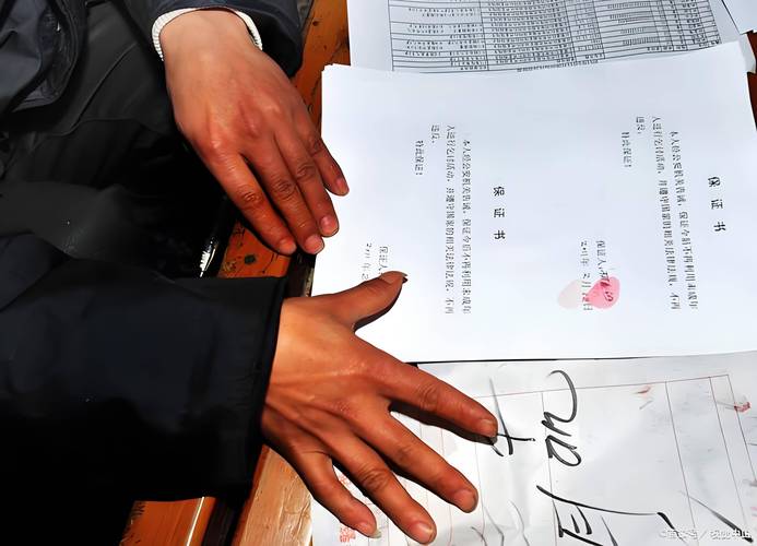 民事文书按手印位置规范示意图