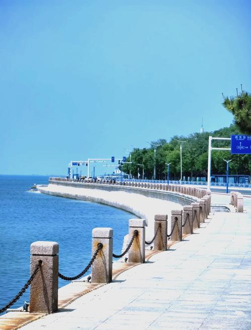 山东烟台沿海自驾游省道海景照