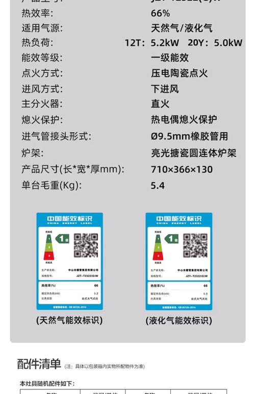 燃气灶能效标识与炉头材质对比图