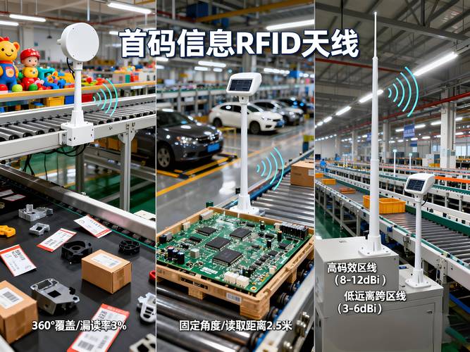 工业RFID读写器天线在生产线上方安装角度示意图