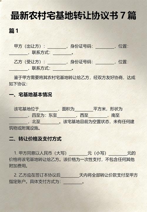 农村宅基地买卖协议书手写实拍