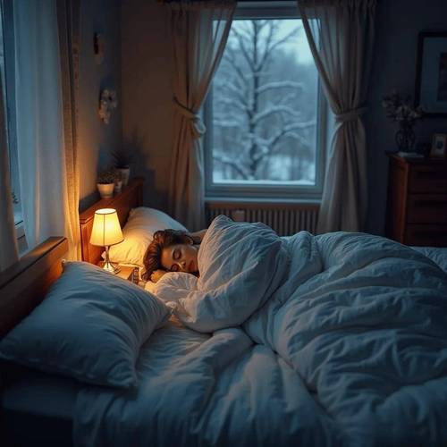 深色安静卧室睡前准备深度睡眠场景图