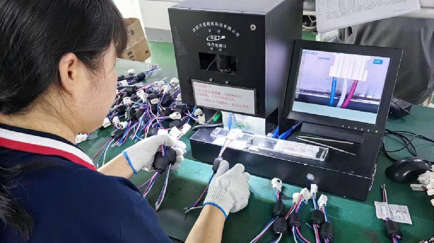 线束加工端子压接拉力测试现场