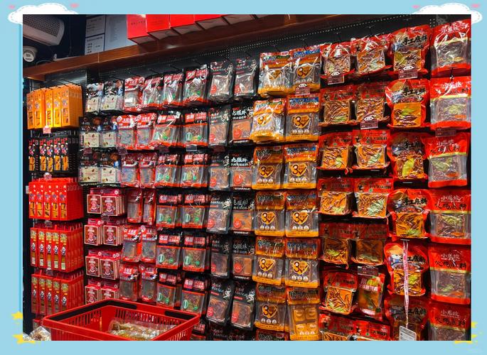 成都特产店拥挤货架