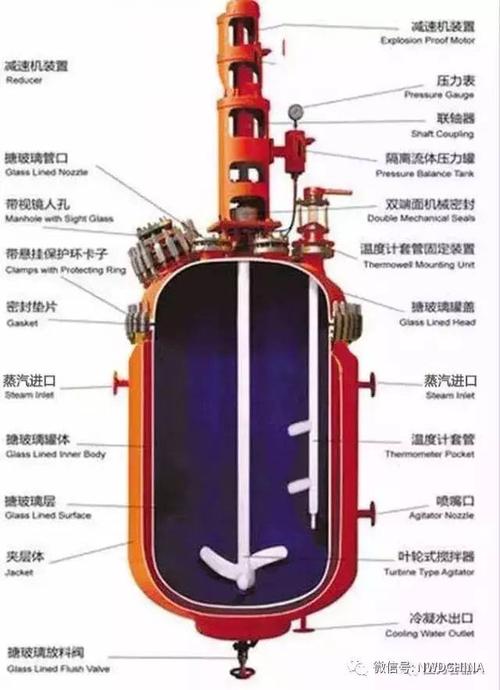 化工机械厂家搪玻璃反应罐内部结构图