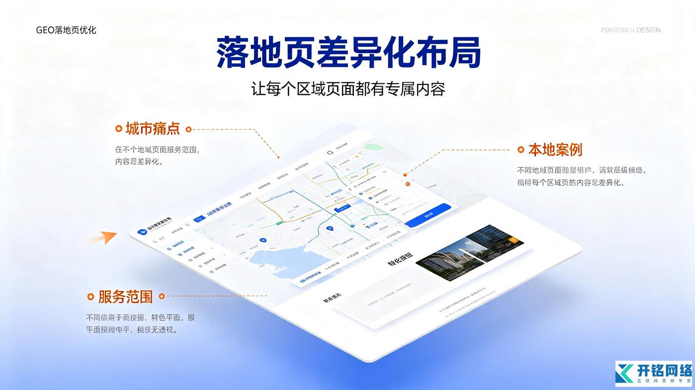 企业官网GEO优化区域落地页布局示例图