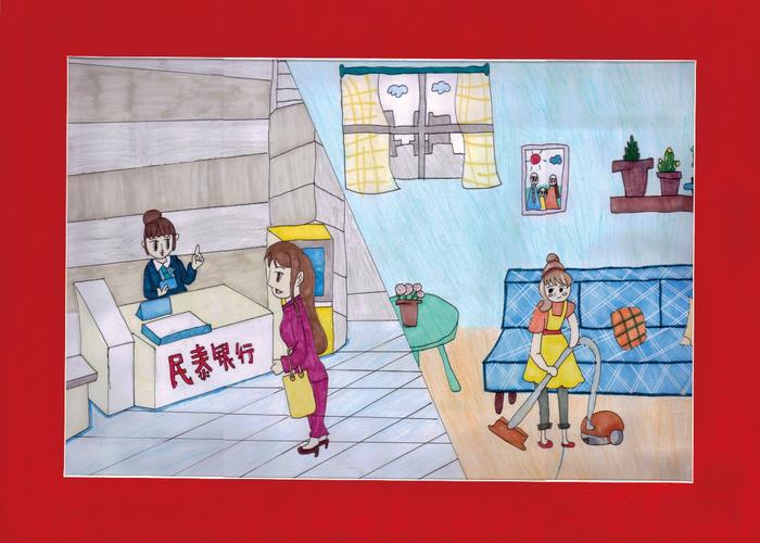 家庭记忆银行存放的儿童手绘作品实拍
