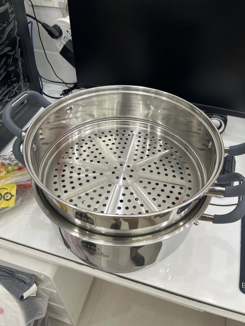 蒸锅分层烹饪三层不锈钢蒸笼使用实拍