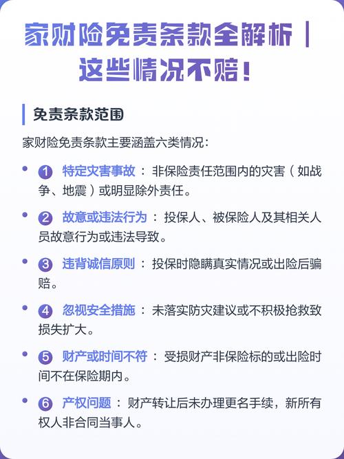 家财险常见免责事项整理表