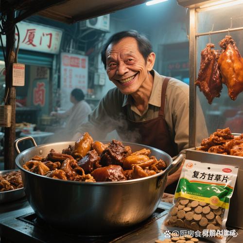 卤味店老板内容创作拍手机视频场景