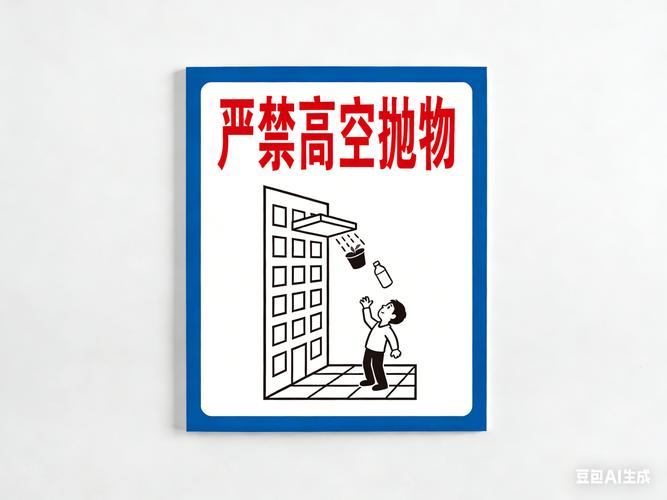 小区单元楼门口高空抛物警示标识