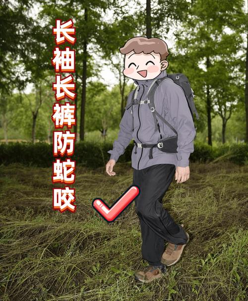 山林徒步扎紧裤脚蚊虫防护示范图