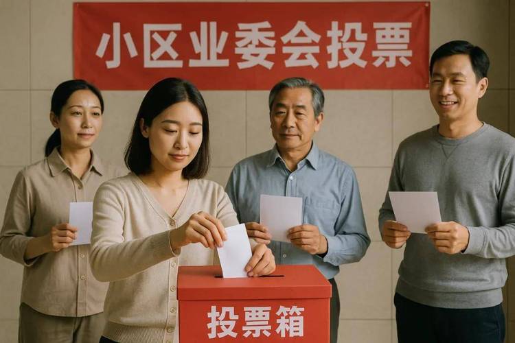 小区业主大会现场投票箱 实拍