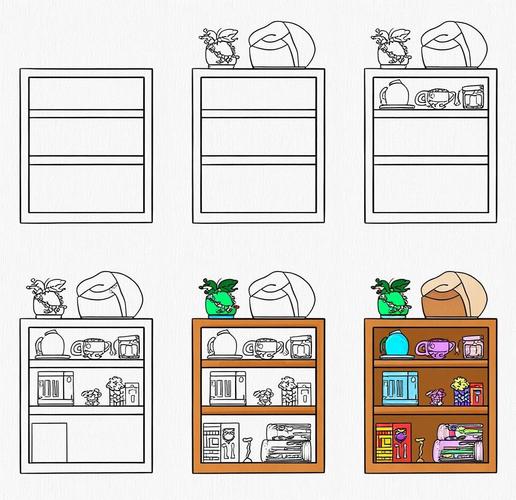 家中储物柜囤积物品清单手绘示意图
