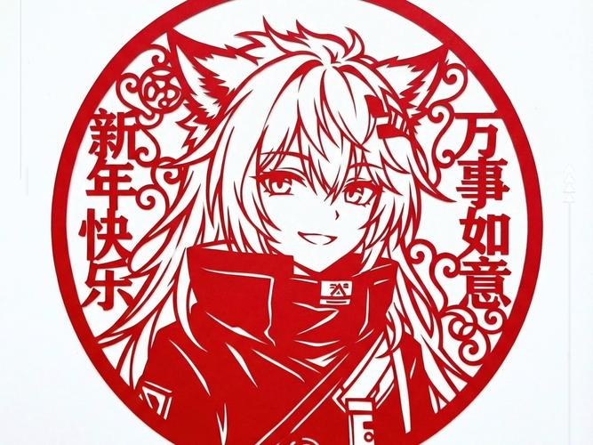 初中生百无聊赖剪窗花表情无奈