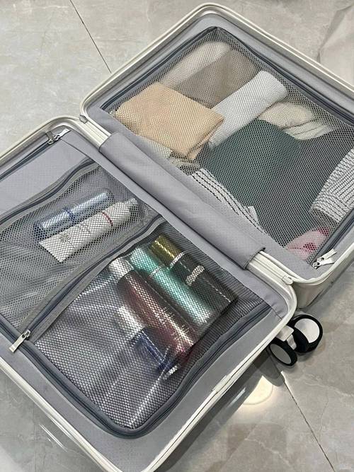行李箱内衣物与洗护收纳包混放实拍