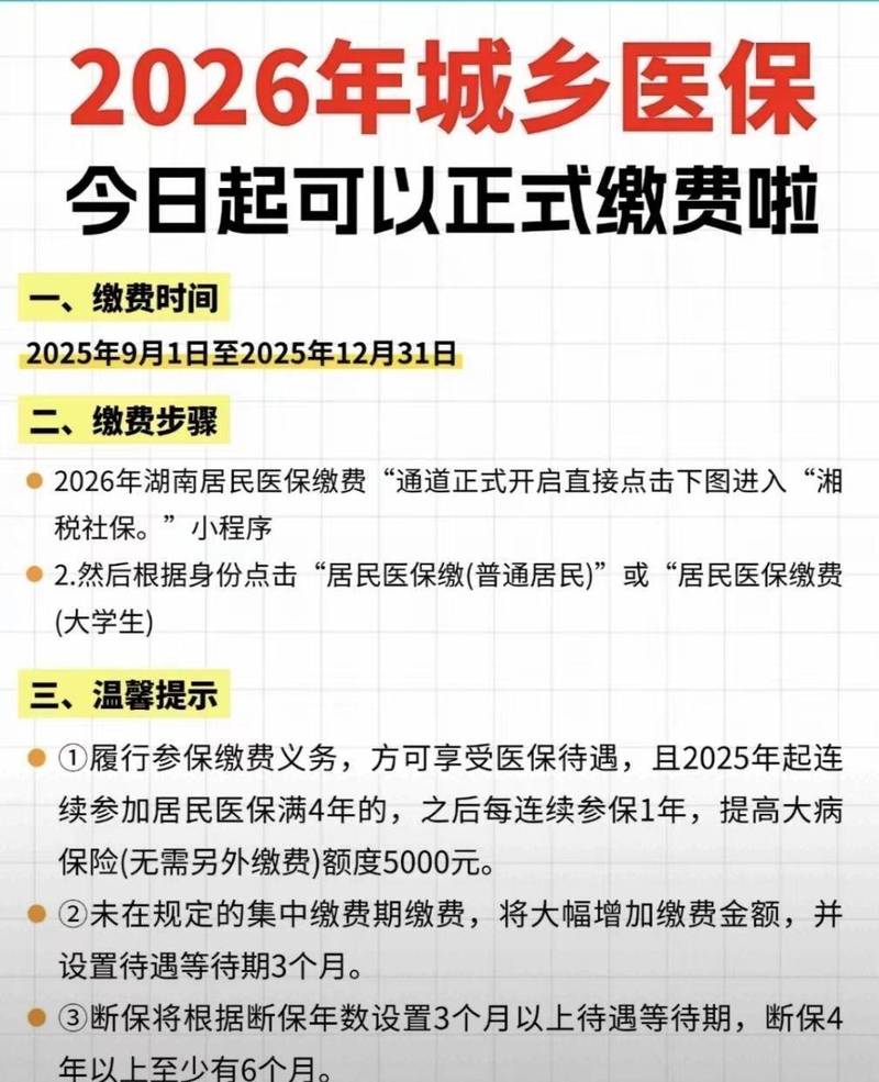 城乡居民医保集中参保时间公告海报
