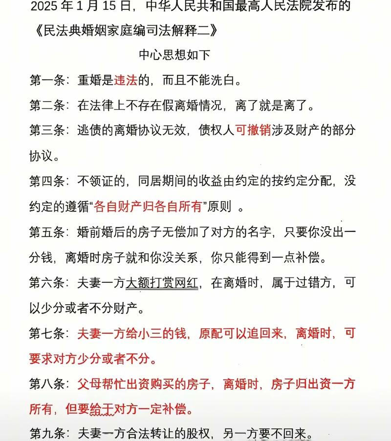 民法典婚姻家庭编与他人同居法律条款释义图