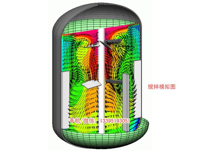 搅拌釜CFD流场模拟示意图