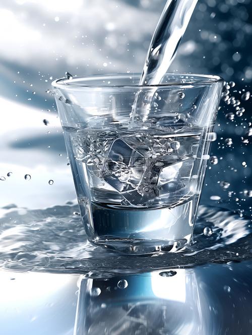 杯子里的水从剧烈晃动逐渐恢复平静的延时摄影